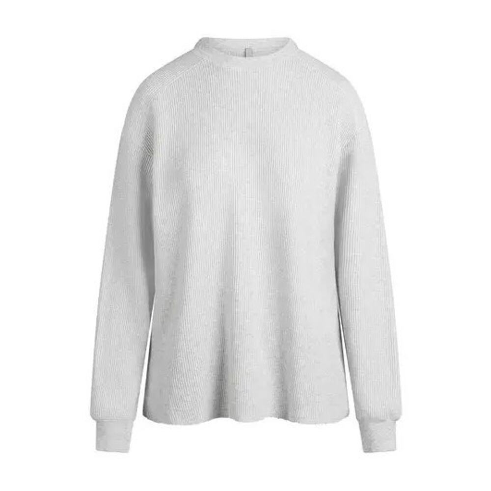 Skims Heavy Waffle Oversized Crewneck LS-LST-10351W Light Heather Grey Large